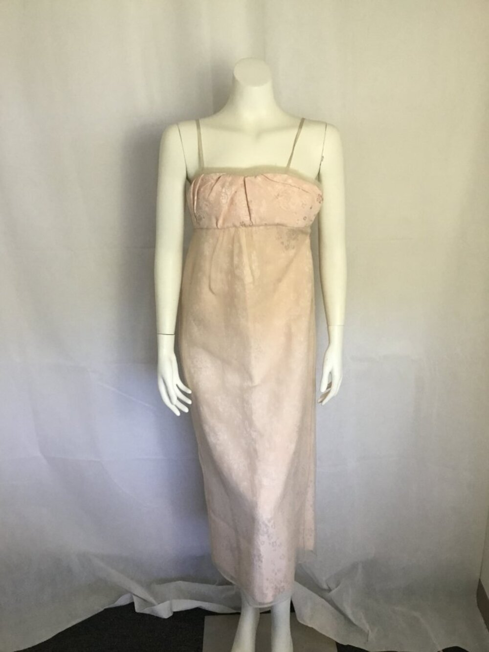 [362] Zara Dress Womens S Pink Jacquard Slip Midi Scoop Neck Party Wedding